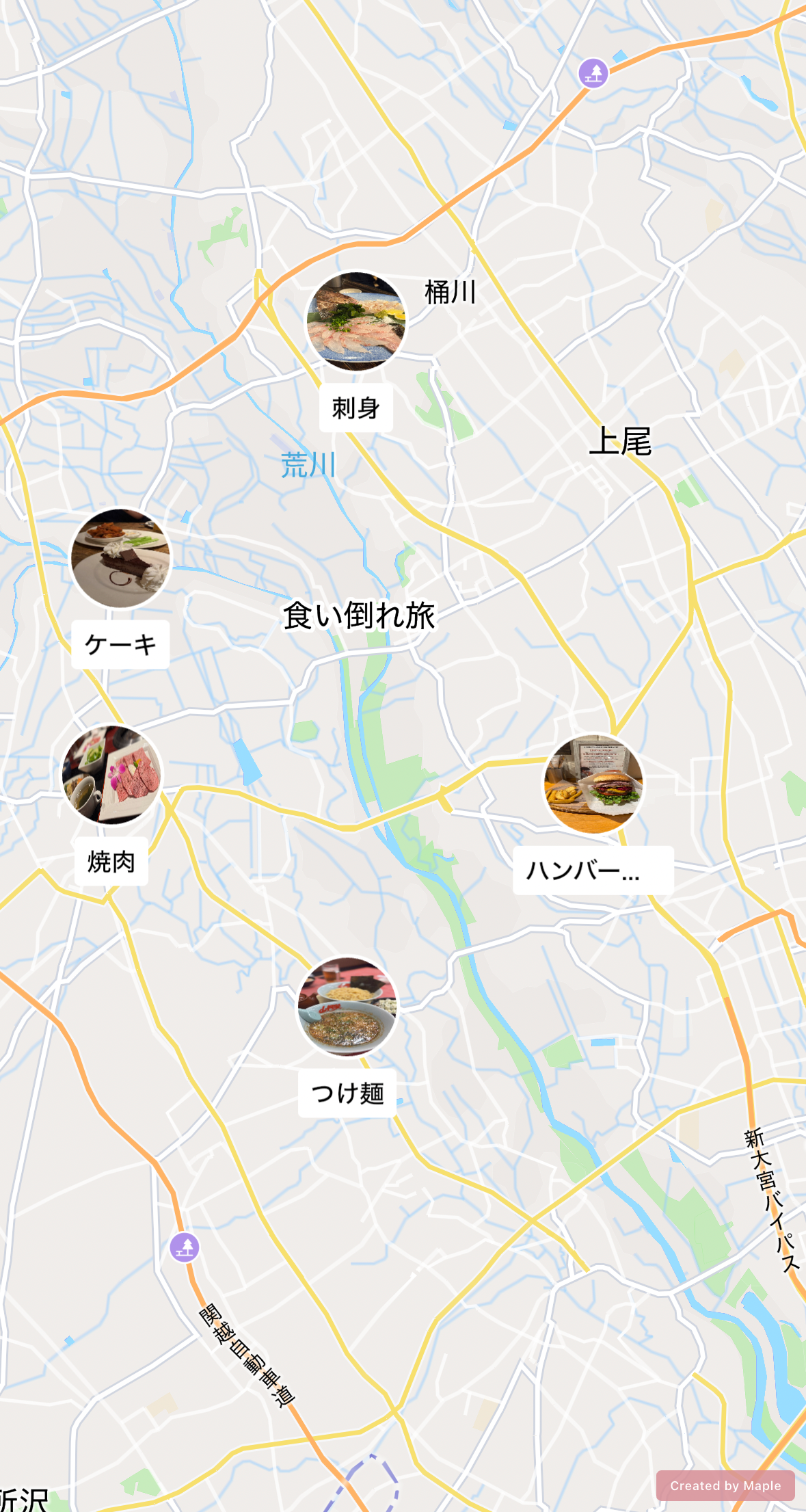 食い倒れ旅のグルメマップ